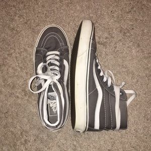Gray, high top, old skool vans